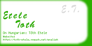 etele toth business card