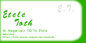 etele toth business card